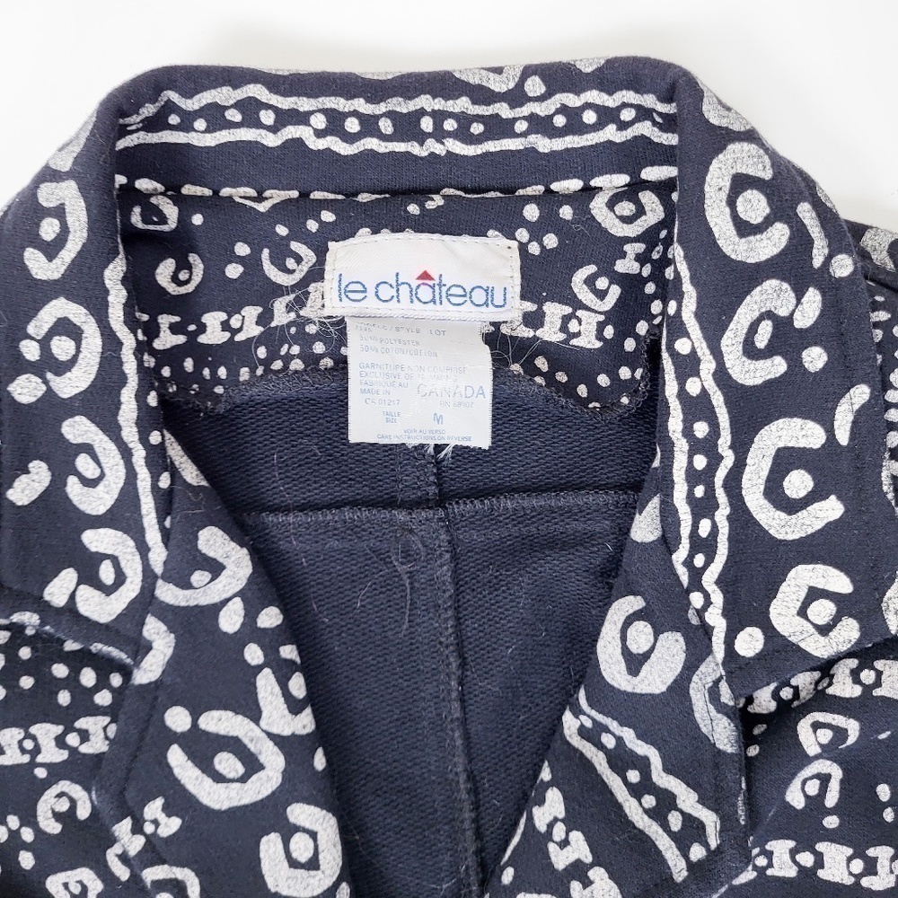 80's Le Chataeu blazer cropped vintage 90s jacket abstract crop - Picture 12 of 13